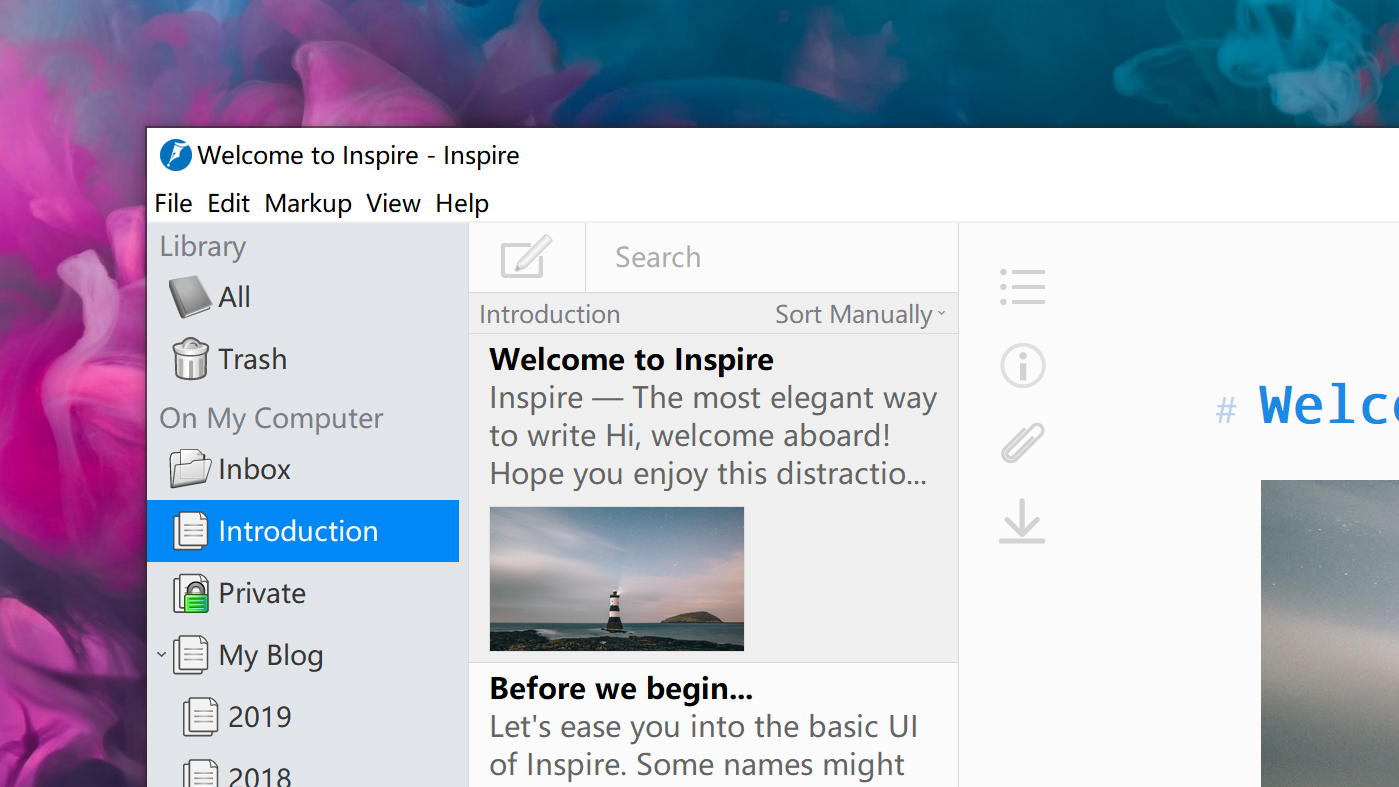 Inspire - Inspire Writer  Minimalist Markdown Editor for Notes