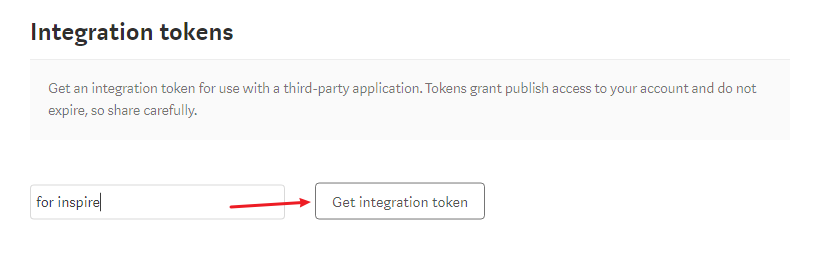 Get integration key for Inspire on Medium 