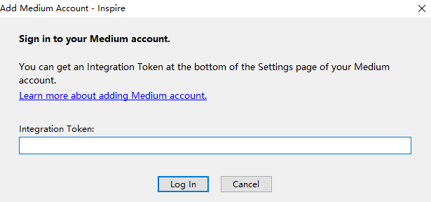 Add Medium integration token to Inspire the writing app