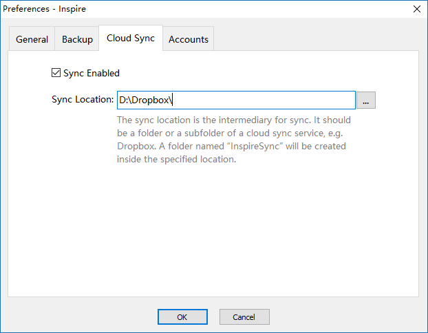 Enable cloud sync on Inspire